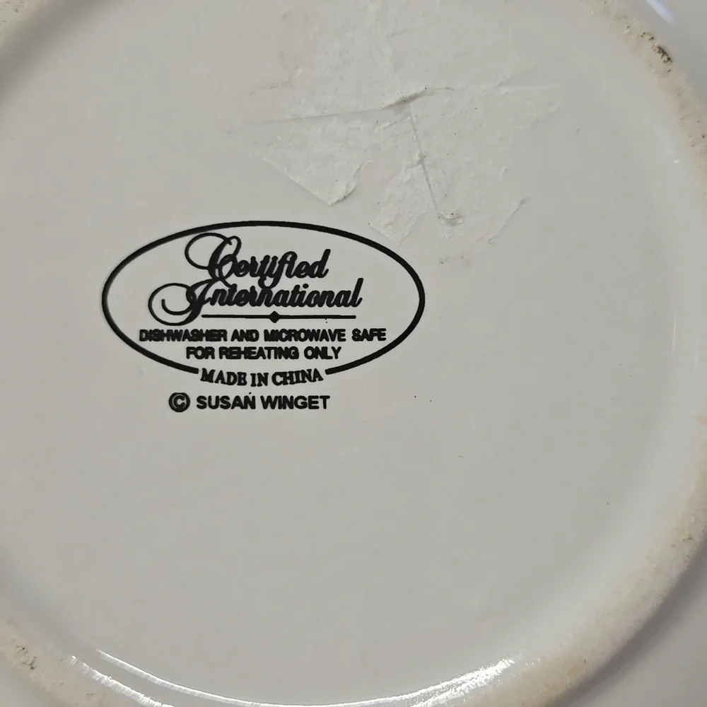Set of Four Coffee-Themed Decorative Saucers